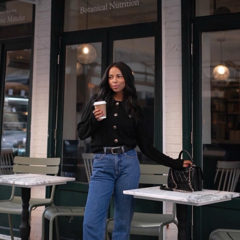 Collared Cable Sweater Jacket - image 4